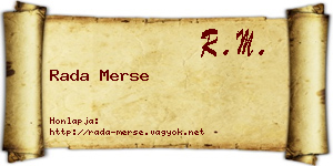 Rada Merse névjegykártya